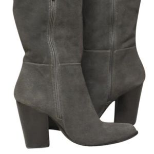 Design Lab Grey Suede Knee High Boots